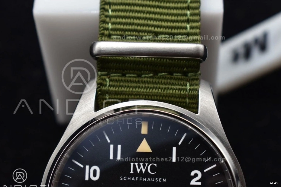 Strap Best IW327007 Green Nylon A35111 XVIII Dial Mark Edition 1:1 TO “TRIBUTE M+F XI” Black on MARK 0506